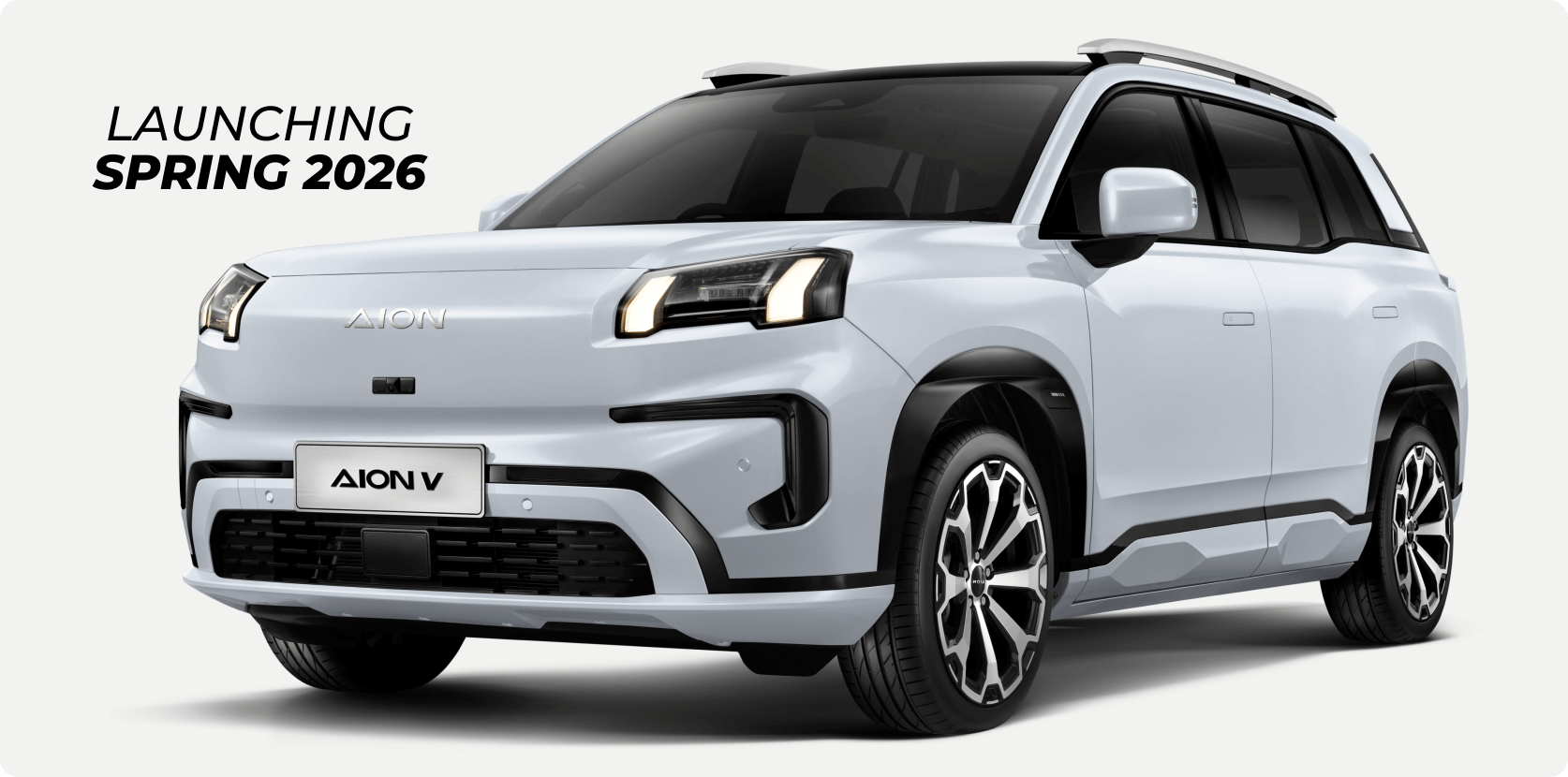 AION V with on-image text stating 'Launching Spring 2026'