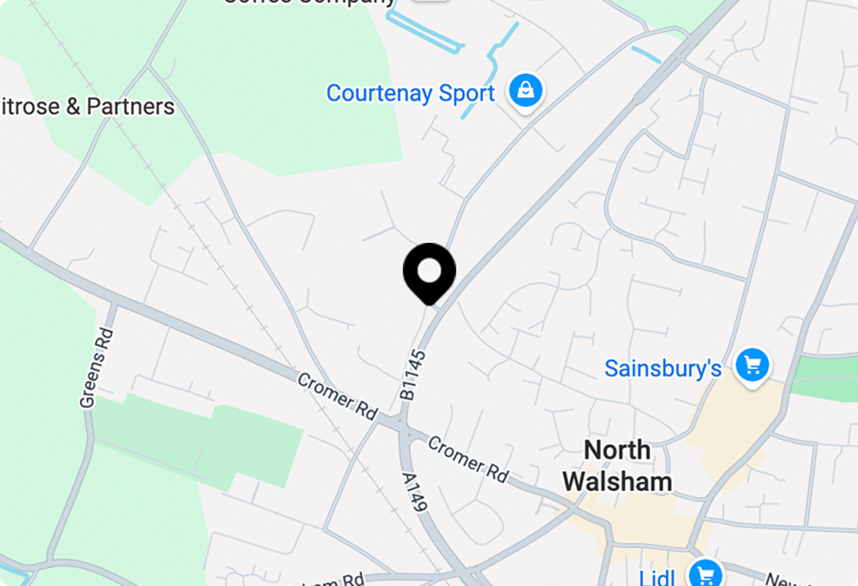 Google map of Fortune House, Laundry Loke Industrial Estate, North Walsham NR28 OBD