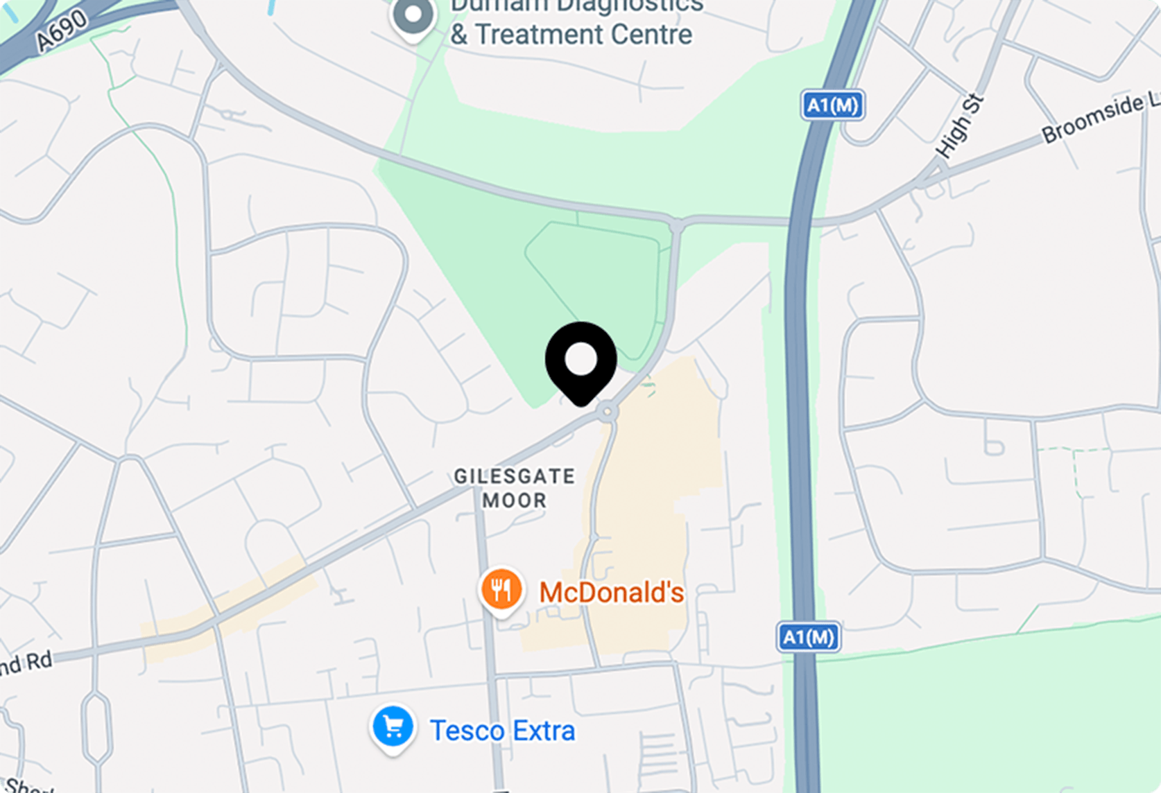 Google map of Alma Place, Durham City Retail Park, Durham DH1 2HN