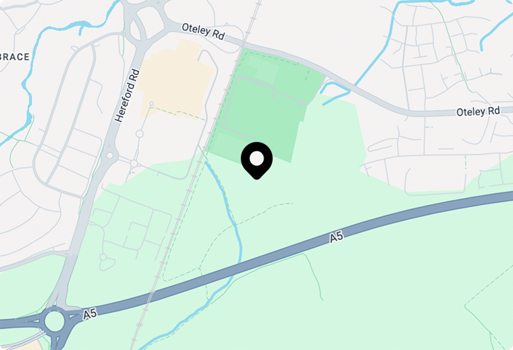 Google map of Stadium Point, Oteley Road, Shrewsbury SY2 6NE