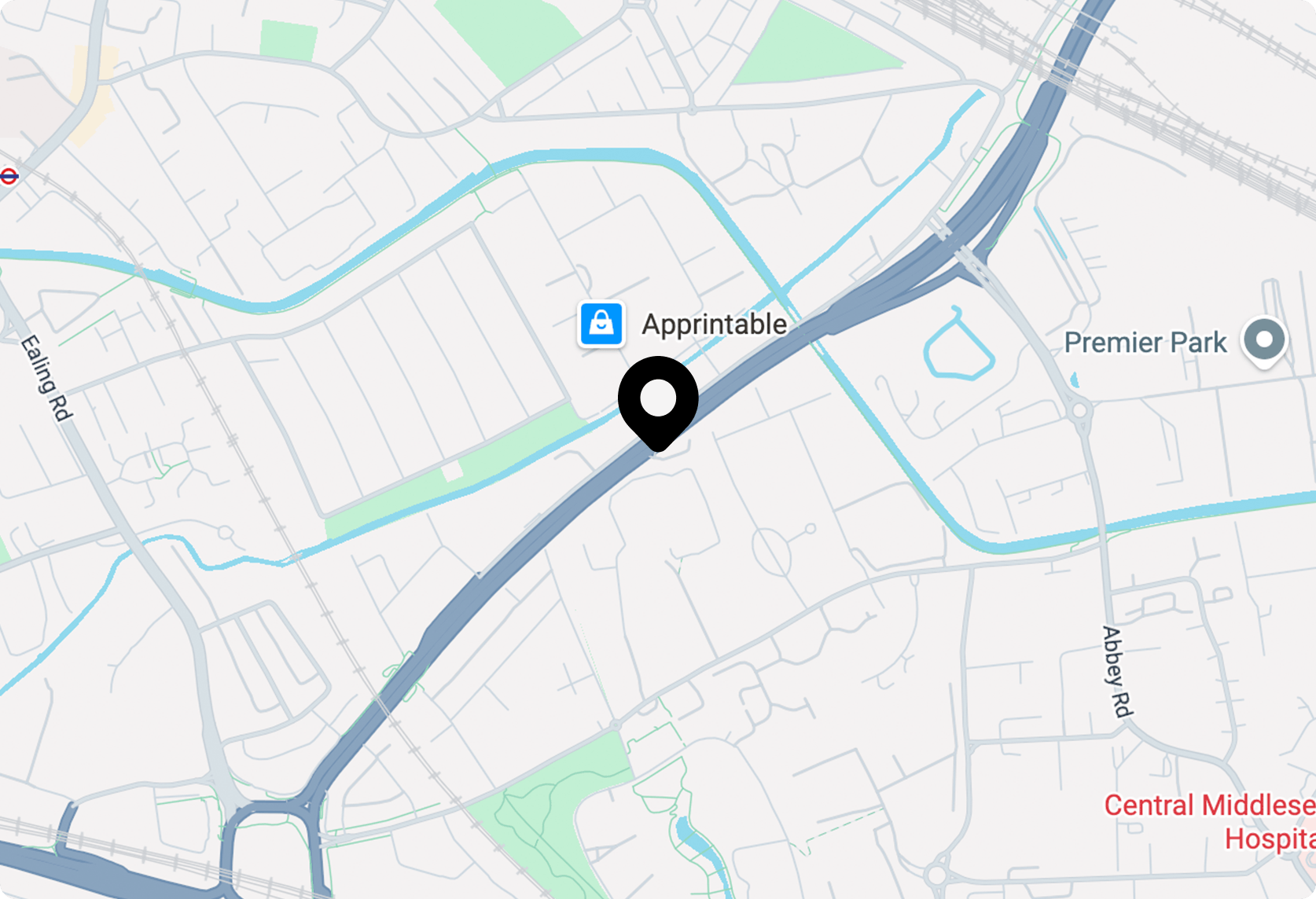 Google map of North Circular Road, London NW10 7GA
